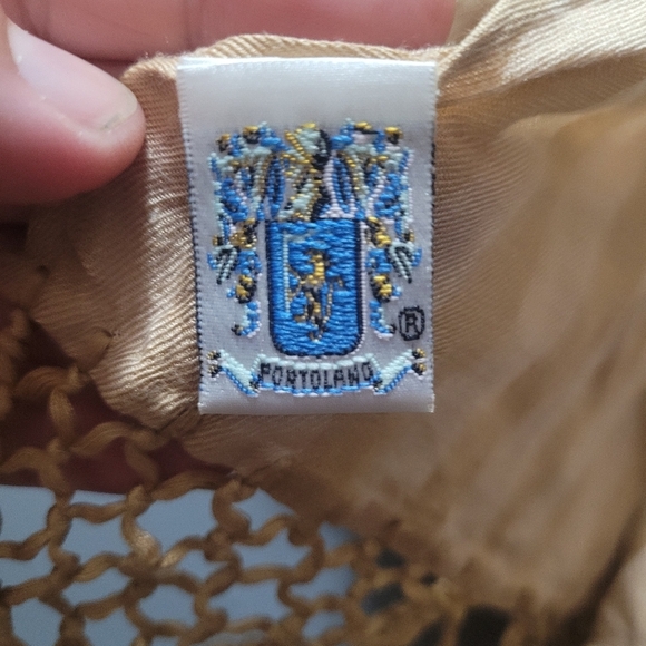 Portolano Tan Colored 100% Silk Scarf - Picture 3 of 5